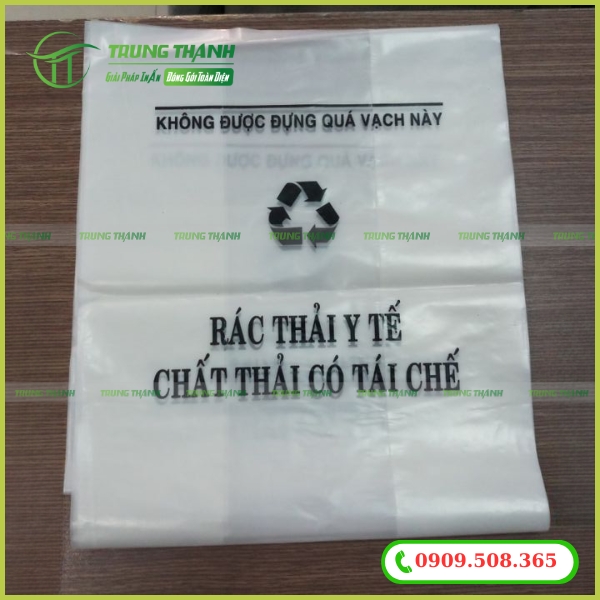 Túi rác y tế màu trắng
