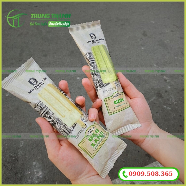 Bao bì hàn lưng đựng que kem