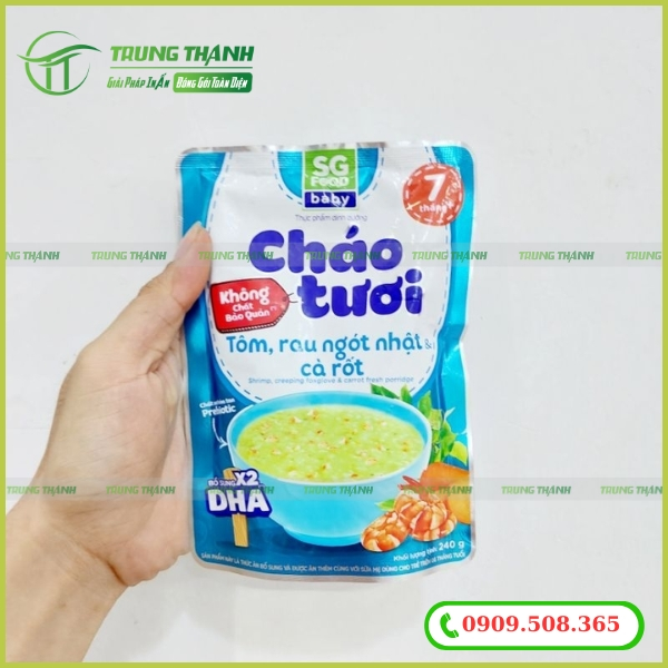 Bao bì màng ghép đựng cháo tươi