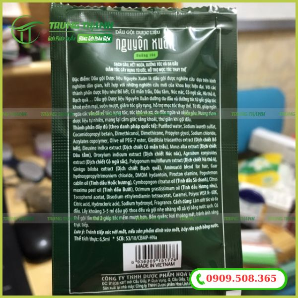 In logo, thông tin đẹp cho túi xà phòng gội