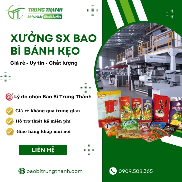 Xưởng sản xuất bao bì bánh kẹo tại Công Ty Trung Thành