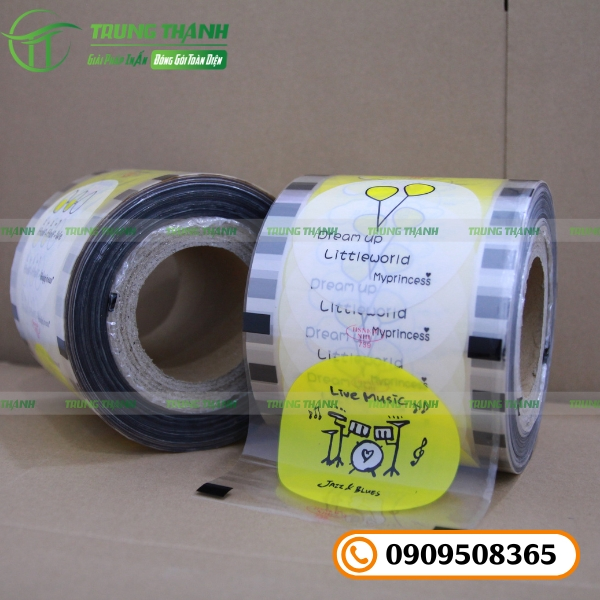Cuộn màng ép miệng ly in sẵn