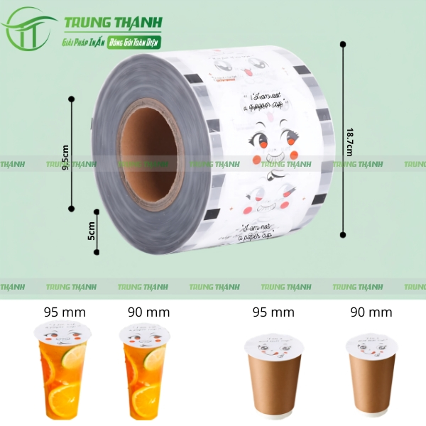 Kích thước cuộn màng miệng ly