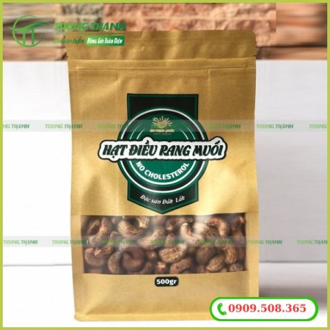 Túi zip 8 cạnh đựng hạt điều siêu đẹp