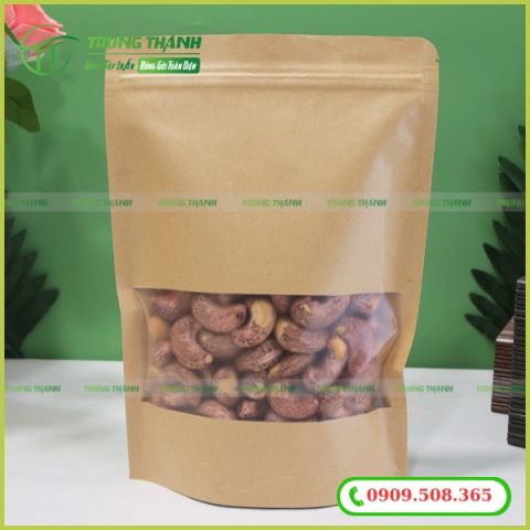 Túi zip giấy kraft đựng hạt điều