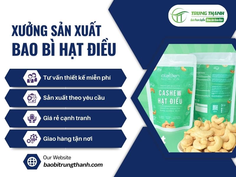 Xưởng sản xuất bao bì hạt điều