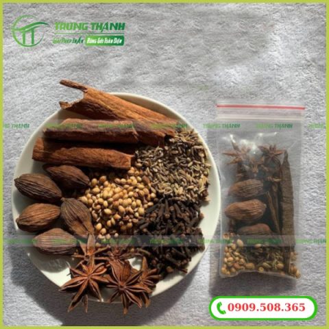 Túi zip chỉ đỏ đựng gia vị nấu lẩu