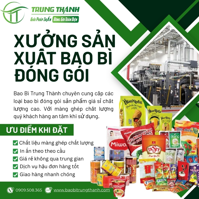 Xưởng sản xuất và in ấn bao bì đóng gói sản phẩm