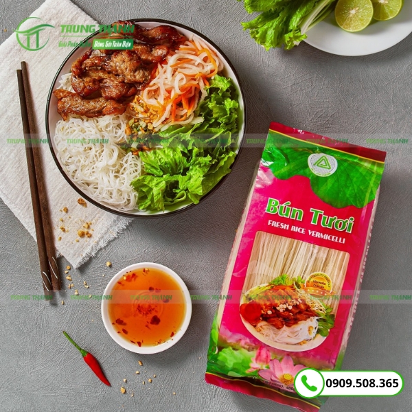 Bao bì màng ghép đựng bún tươi