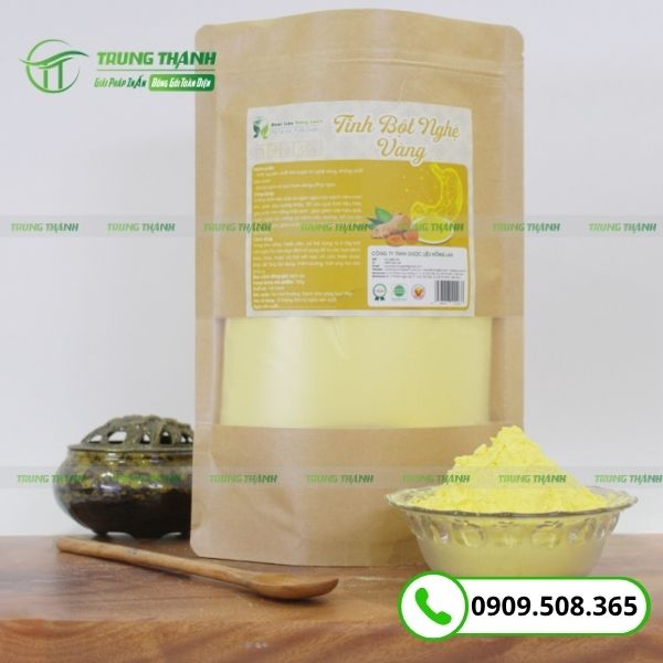 Bao bì zipper đáy đứng đựng tinh bột nghệ