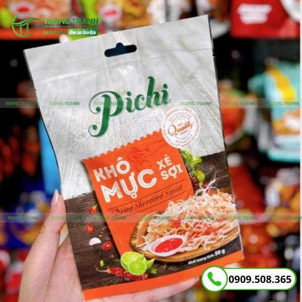 In ấn thông tin logo lên túi đựng khô mực