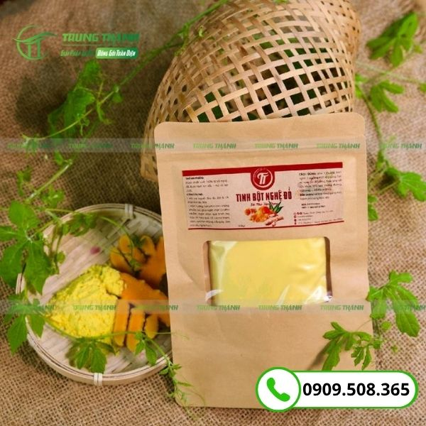 Túi zip cửa sổ vuông đựng tinh bột nghệ