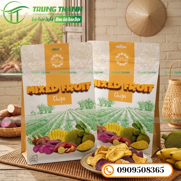Thiết kế bao bì đựng trái sấy đẹp