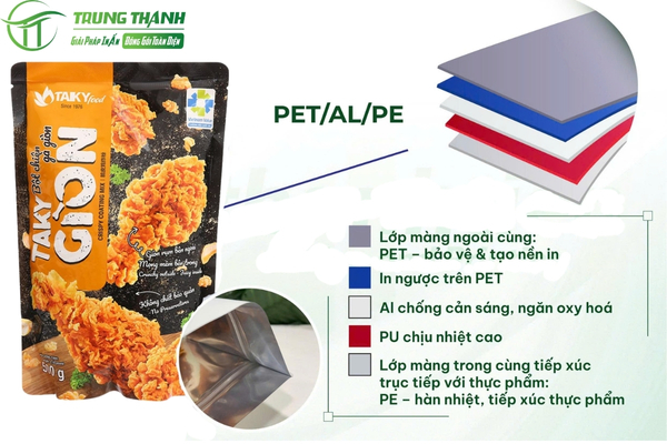 Bao bì ghép màng chất lượng đựng bột chiên