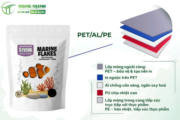 Bao bì màng ghép đựng thức ăn cá cảnh