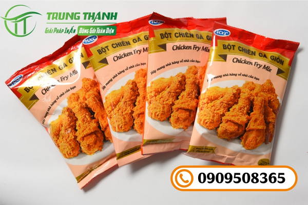 In ấn logo thông tin sắc nét bao bì bột chiên
