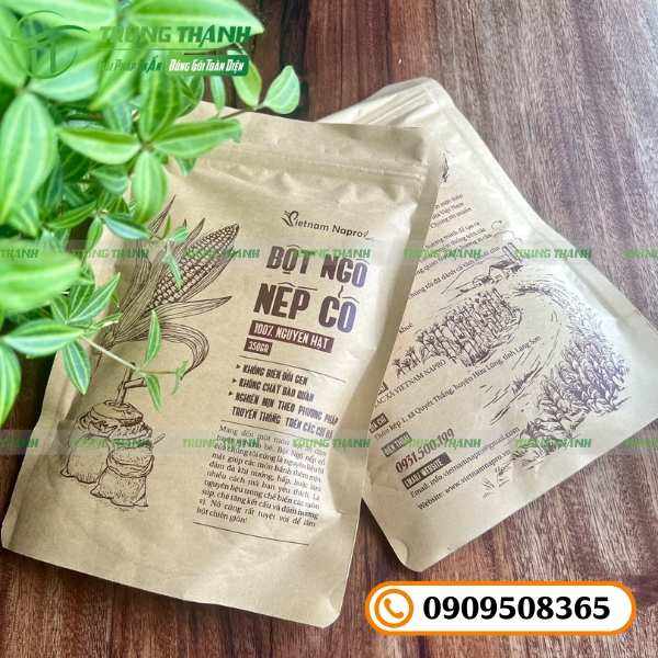 In ấn túi đựng bột bắp đẹp sắc nét