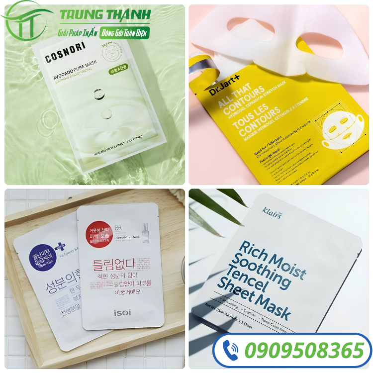 Bao bì màng ghép đựng mặt nạ